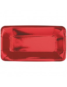 Mini Travessas Vermelho Metálico